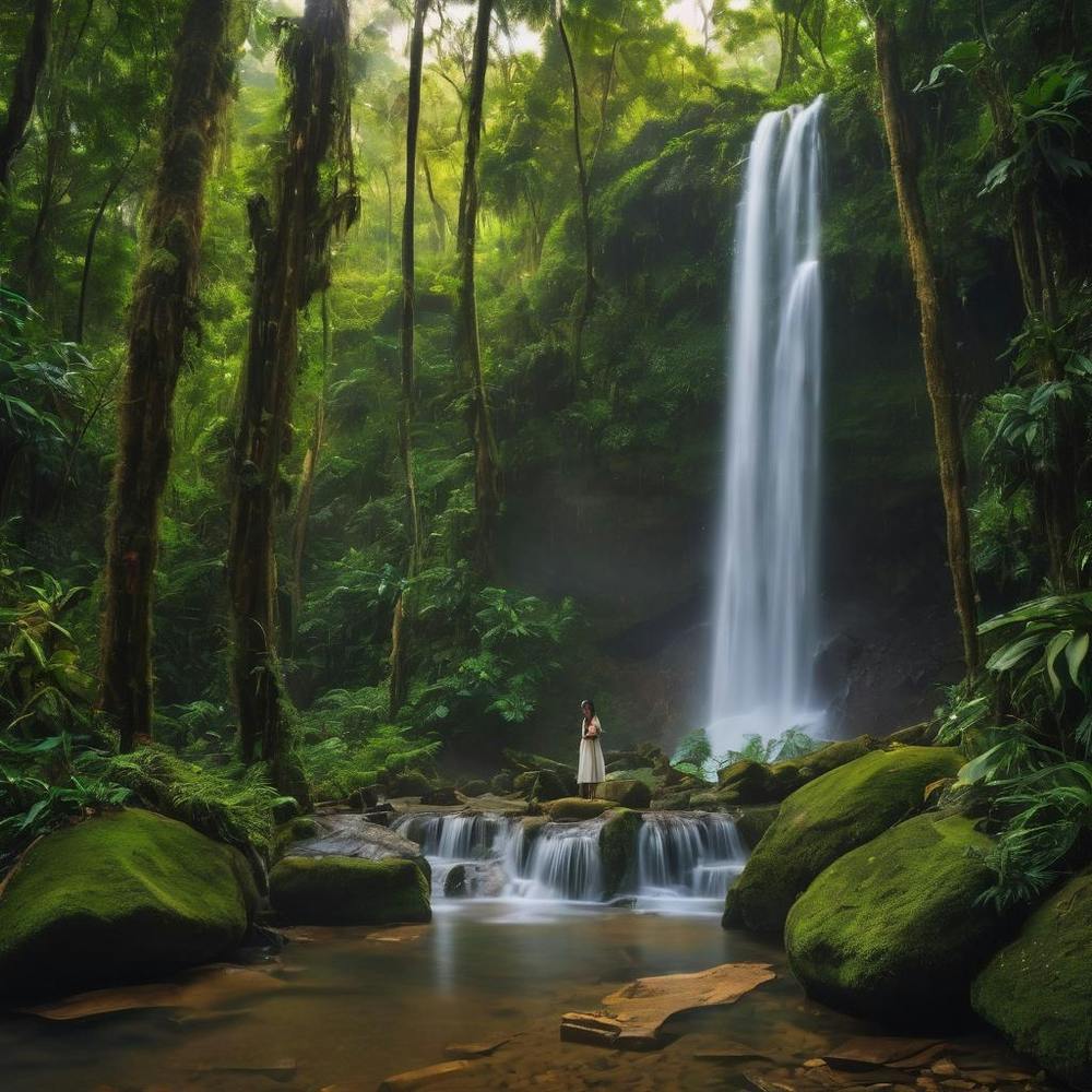Waterfall In The Rainforest