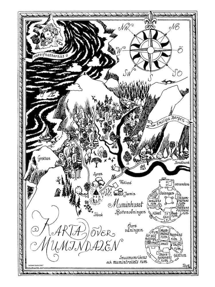 The Moomin Drawings Collection Moomin Valley Map