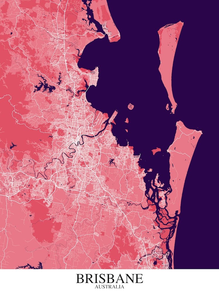 Brisbane Pink Purple Map