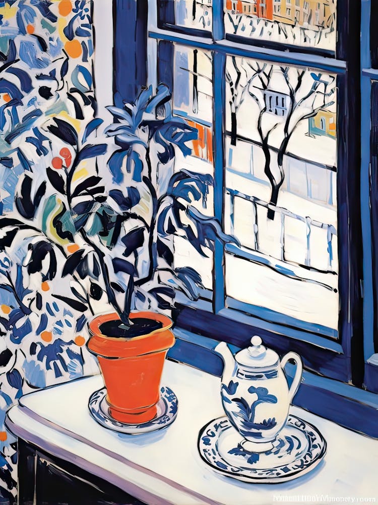 The Windowsill Of Chicago   Usa Snow Inspired By Matisse 2