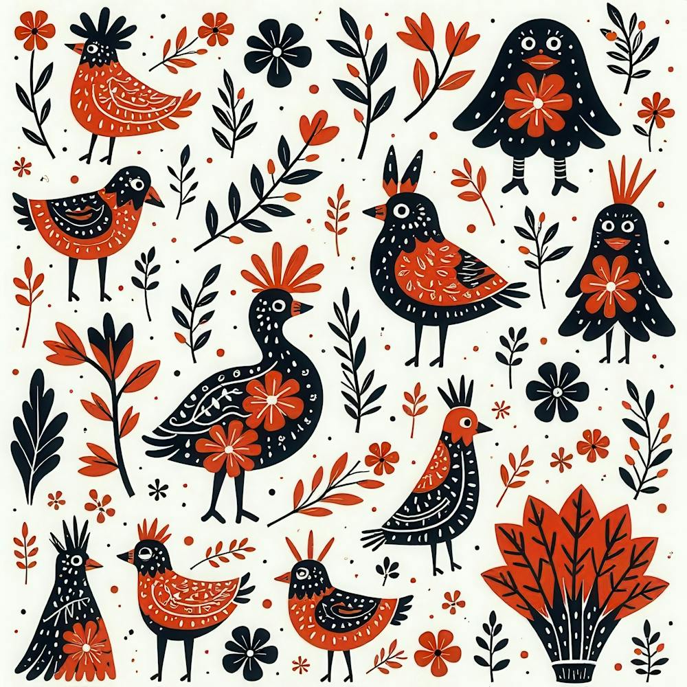 Birds And Flowers