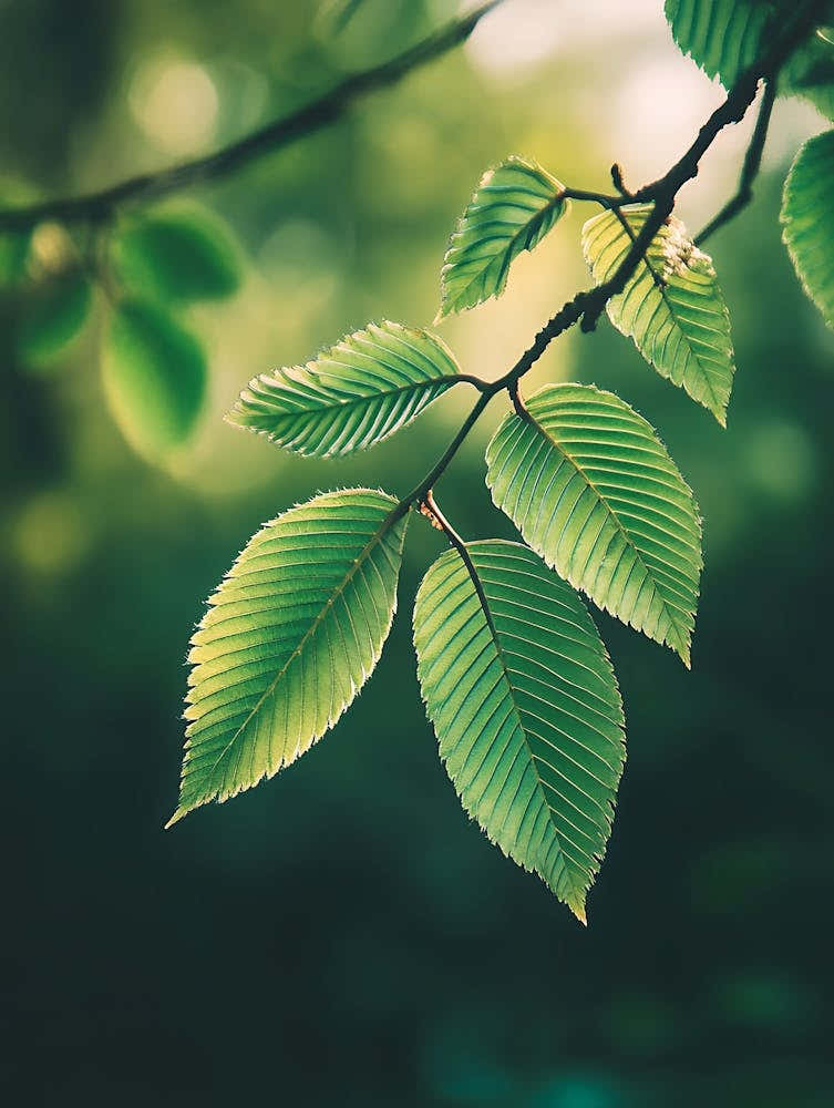 Green Leaves On A Branch