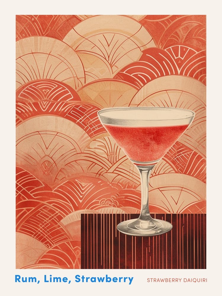 Art Deco Strawberry Daiquiri 2 Poster