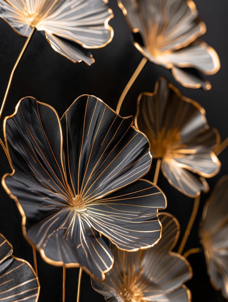 Black And Gold Flowers 1