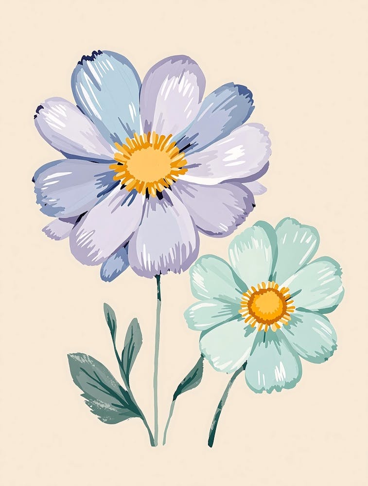 Airy Floral Composition with Soft, Flowing Stems