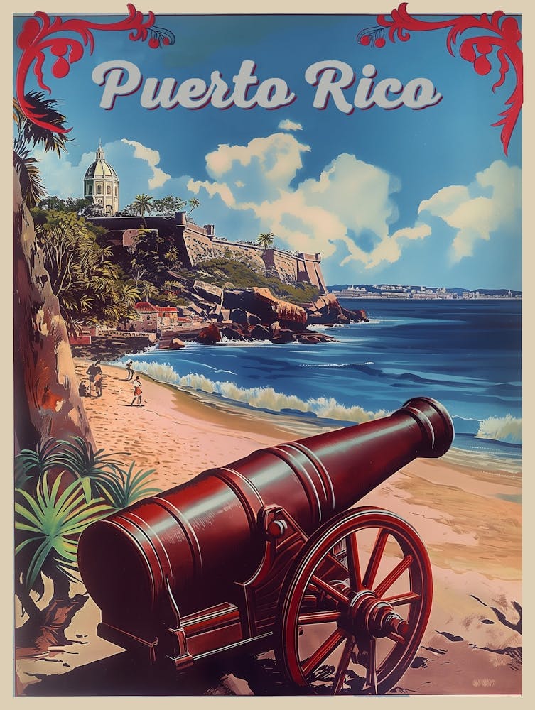 Puerto Rico Vintage Travel Poster