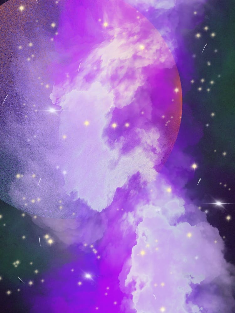 Luminescent space #2 - space neon art, nebula