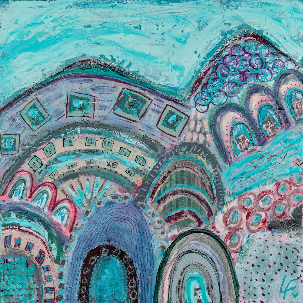 'The Blue Door' Abstract Painting