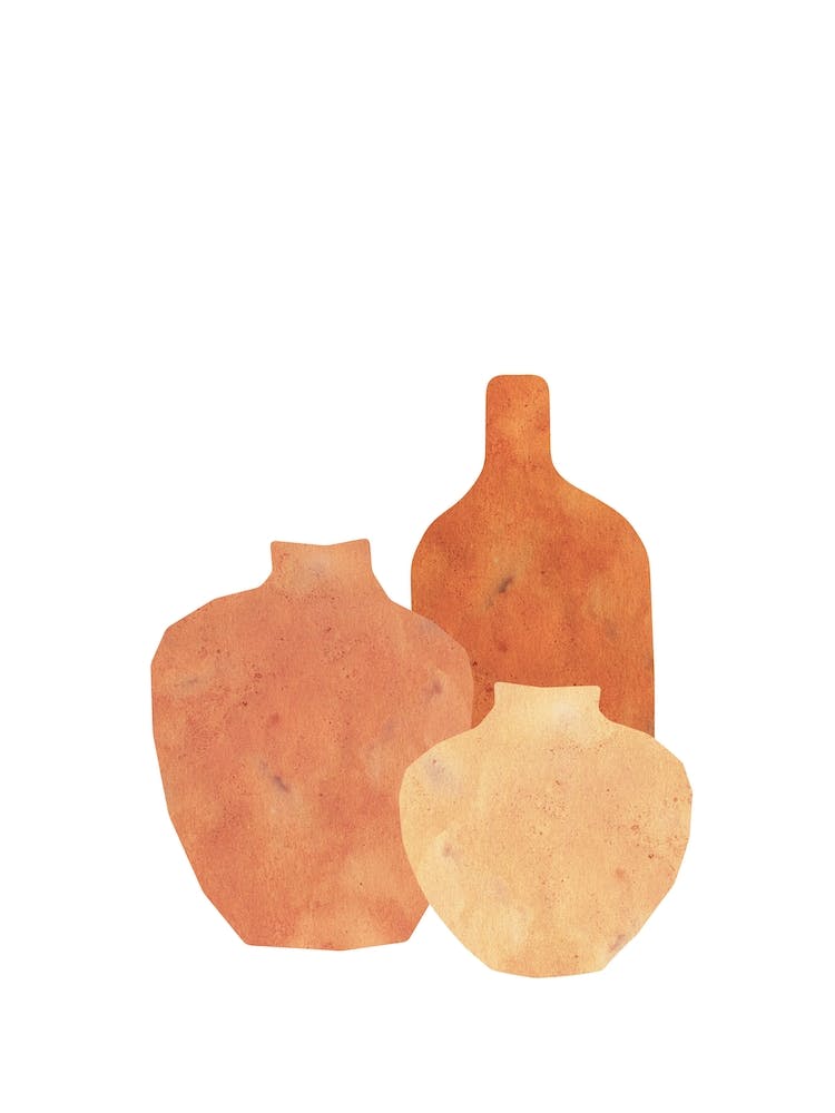 Abstract terracotta Vases
