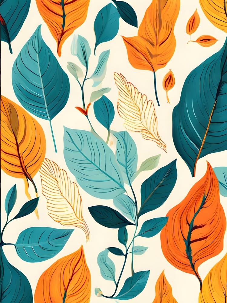 Autumn Leaves Seamless Pattern 14