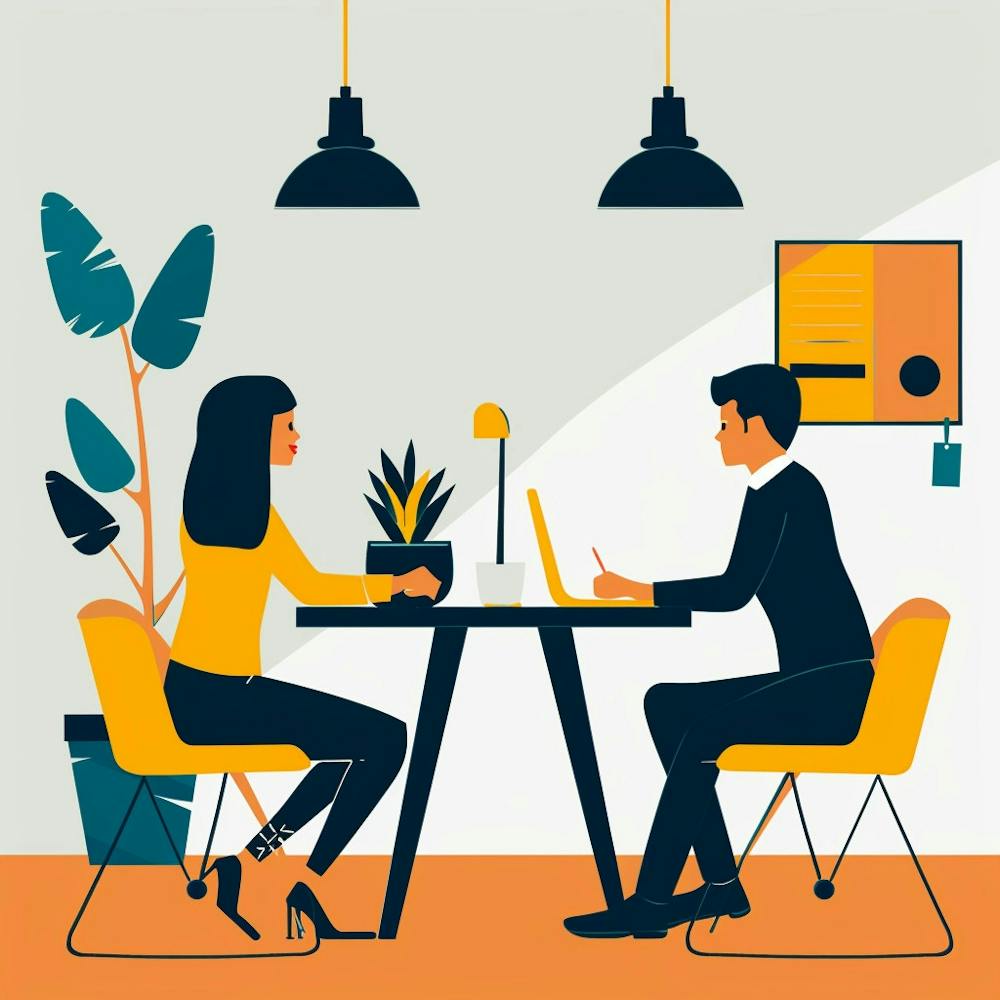 Deux Personnes Travaillant à un Bureau