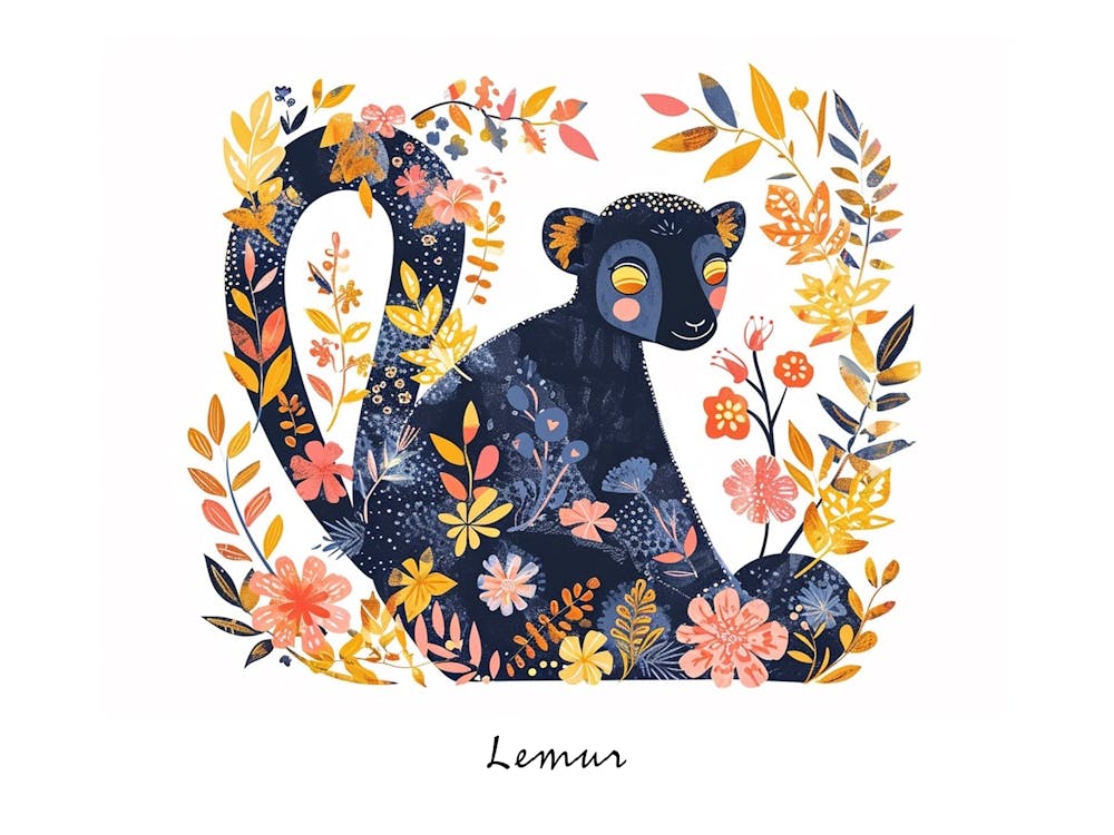 Little Floral Lemur 2 Poster
