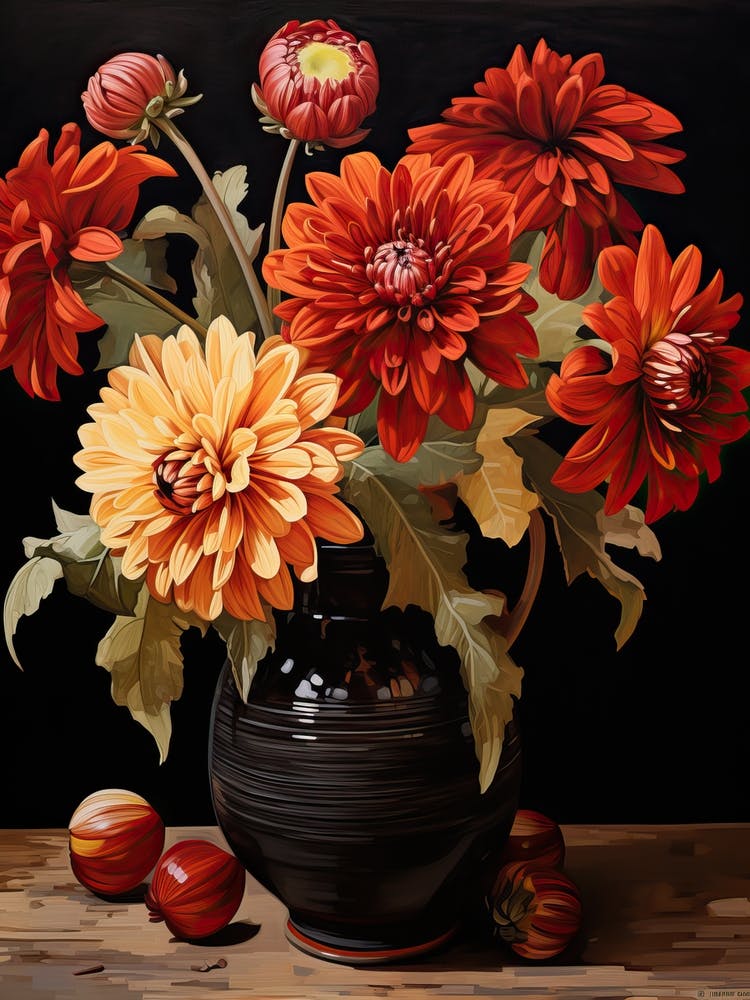Bouquet Of Gaillardia Flowers, Autumn Fall Florals Painting 0