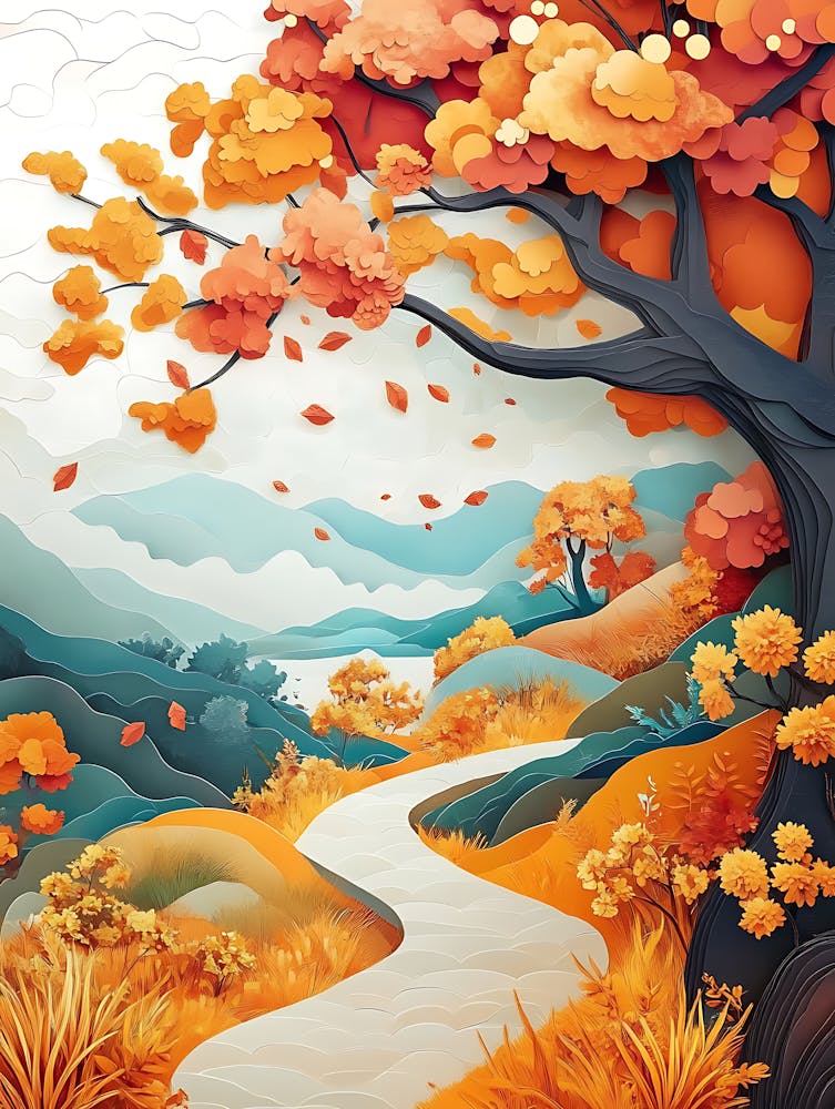 Beautiful Landscape Paper Craft Style 11