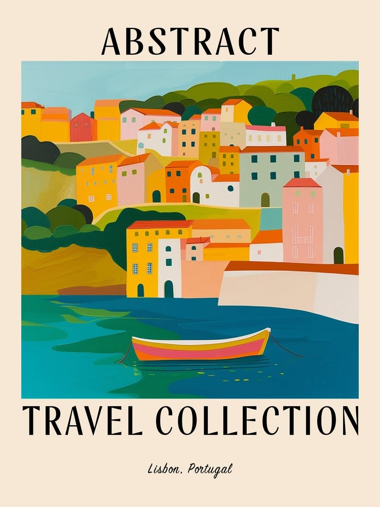 Abstract Travel Collection Poster Lisbon Portugal 1