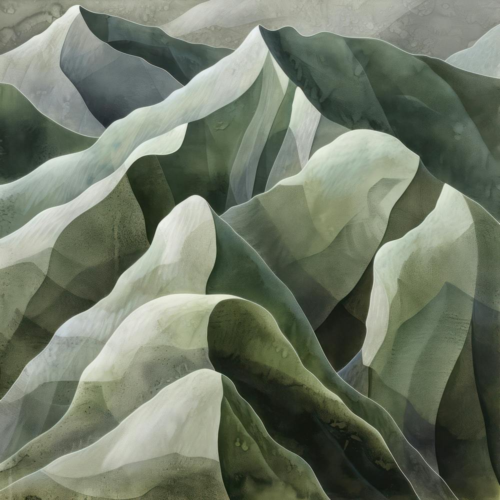 Japanisches Aquarell des Berges Daisen 1