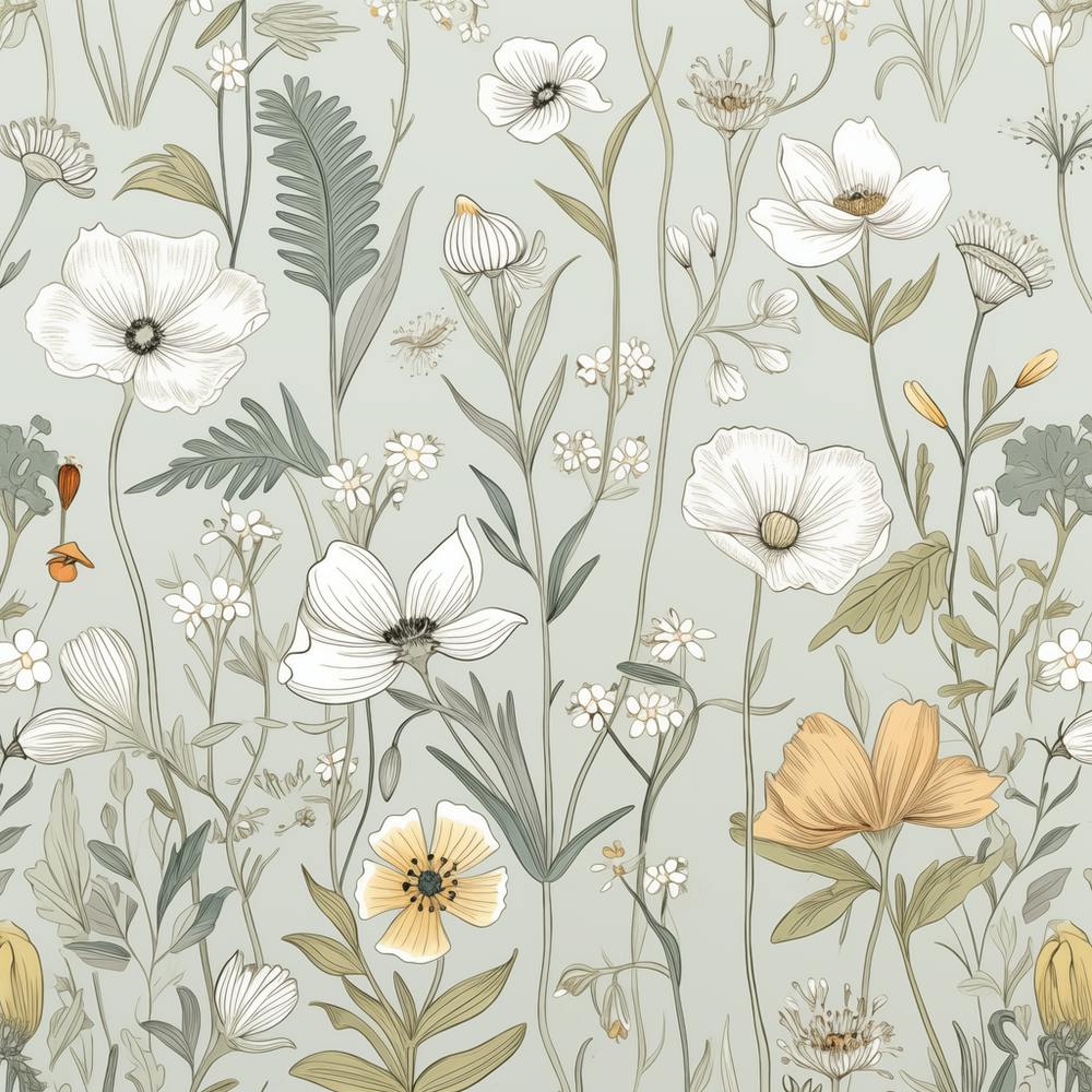 Minimalist William Morris Meadow Flowers