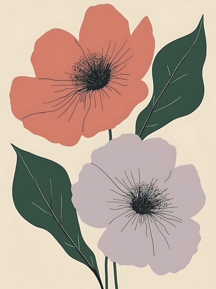 Elegant Hand-Drawn Flowers | Timeless Botanical Art for Sophisticated Spaces