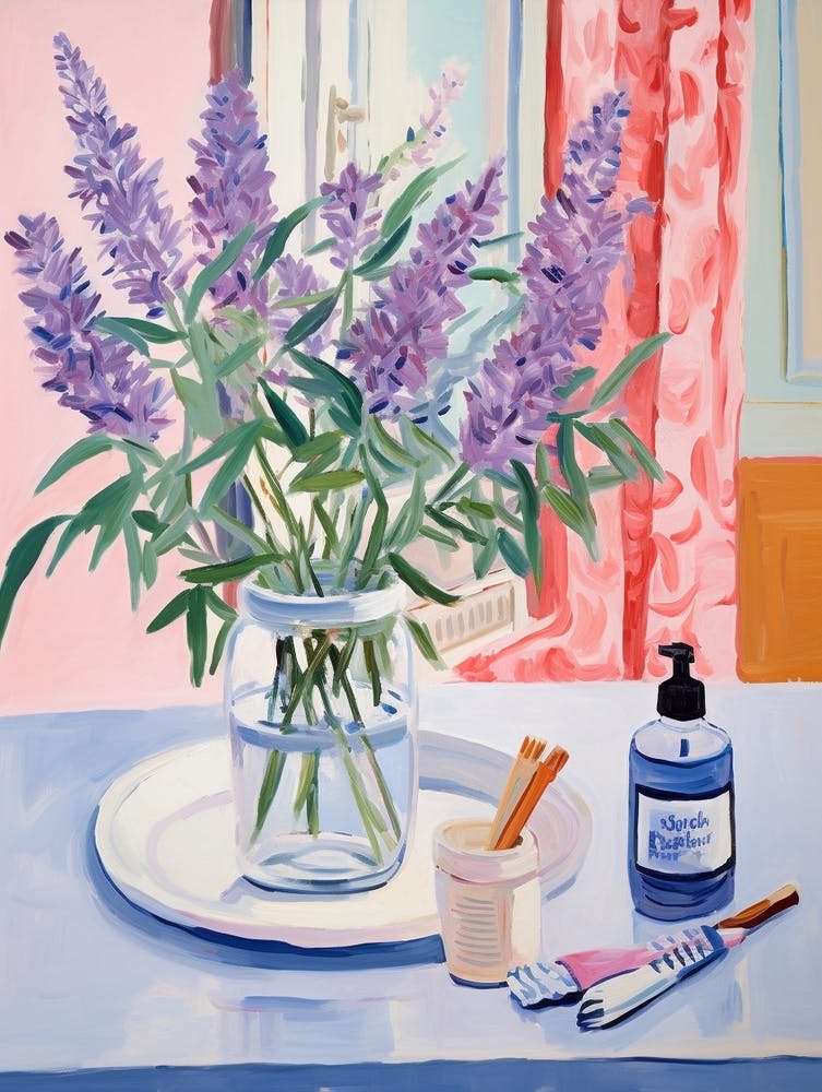 A Vase With Lavender, Flower Bouquet 2