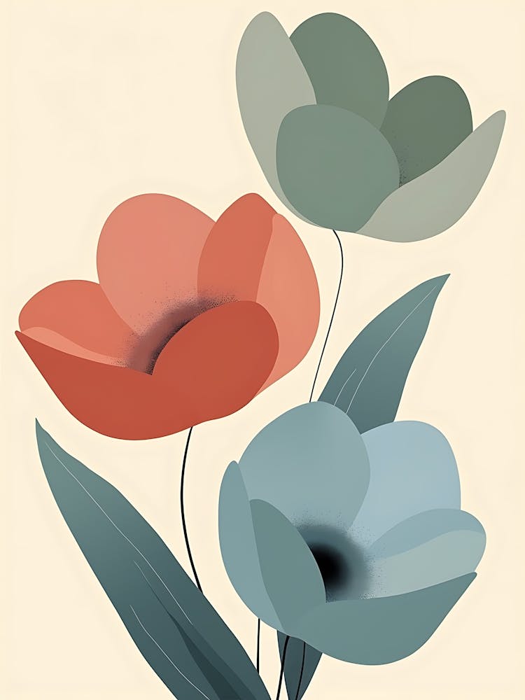 Soft Earthy Tones Floral Art | Bohemian Botanical Wall Decor