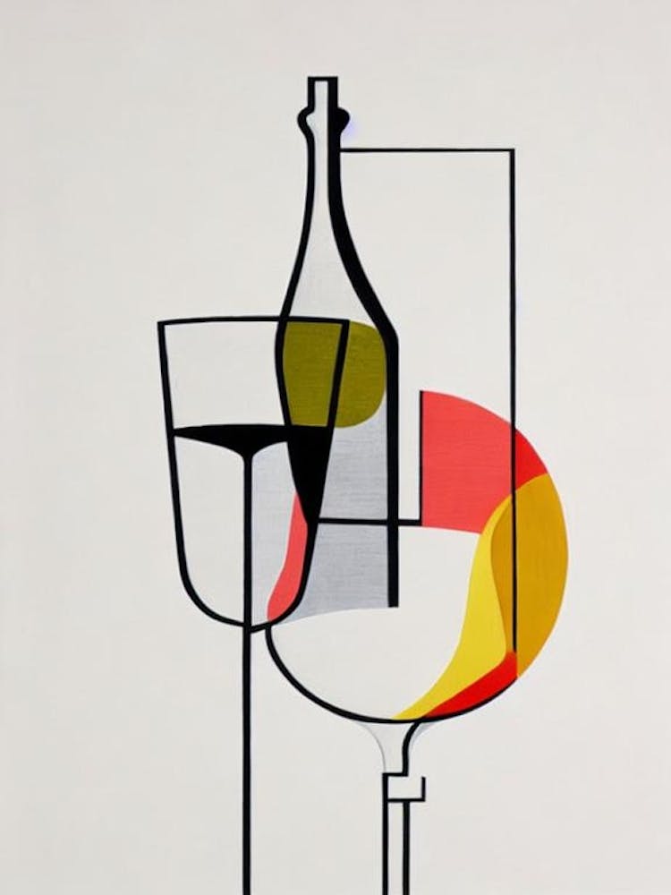 Gimlet Picasso Line Drawing Cocktail Poster