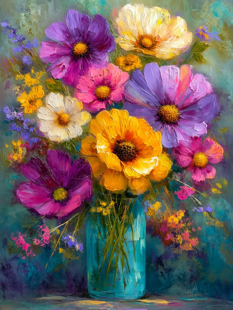 Flowers In A Blue Vase
