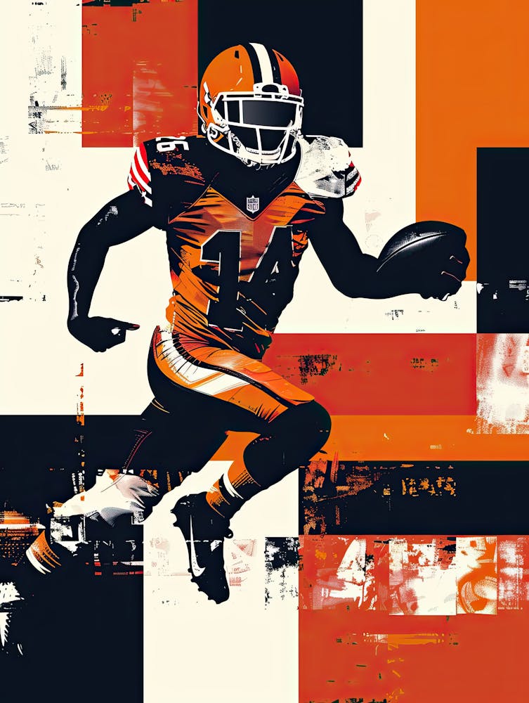 American Football Player Vintage Poster 67
