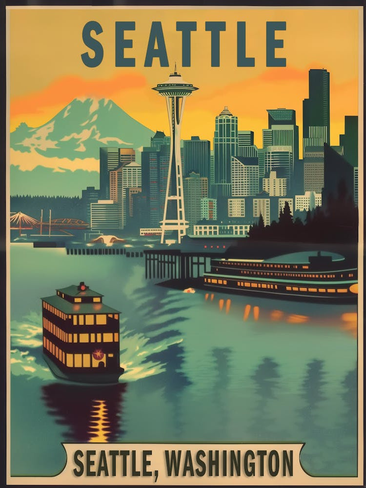 Seattle Vintage Travel Poster 3