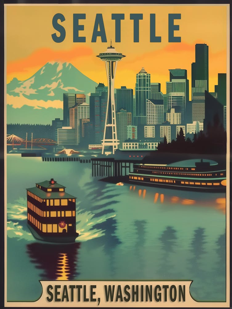 Seattle Vintage Travel Poster 3