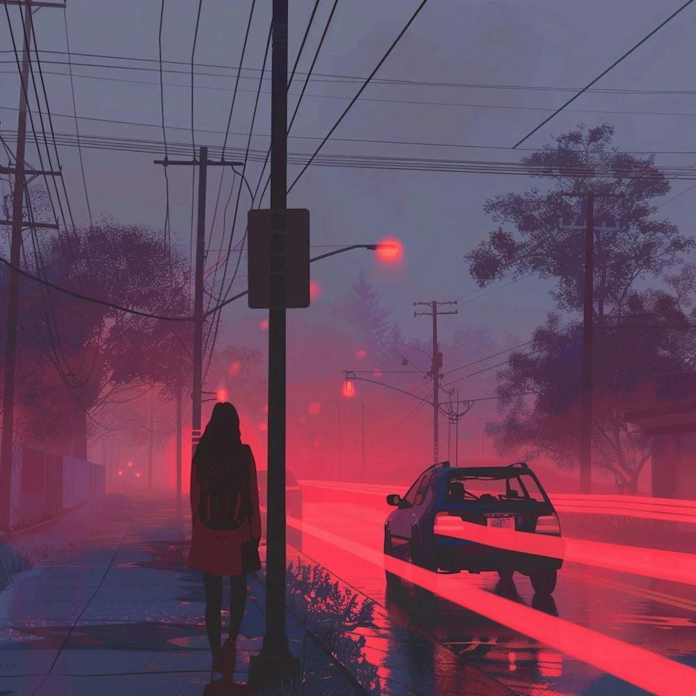 Night in Japan Lofi Illustration