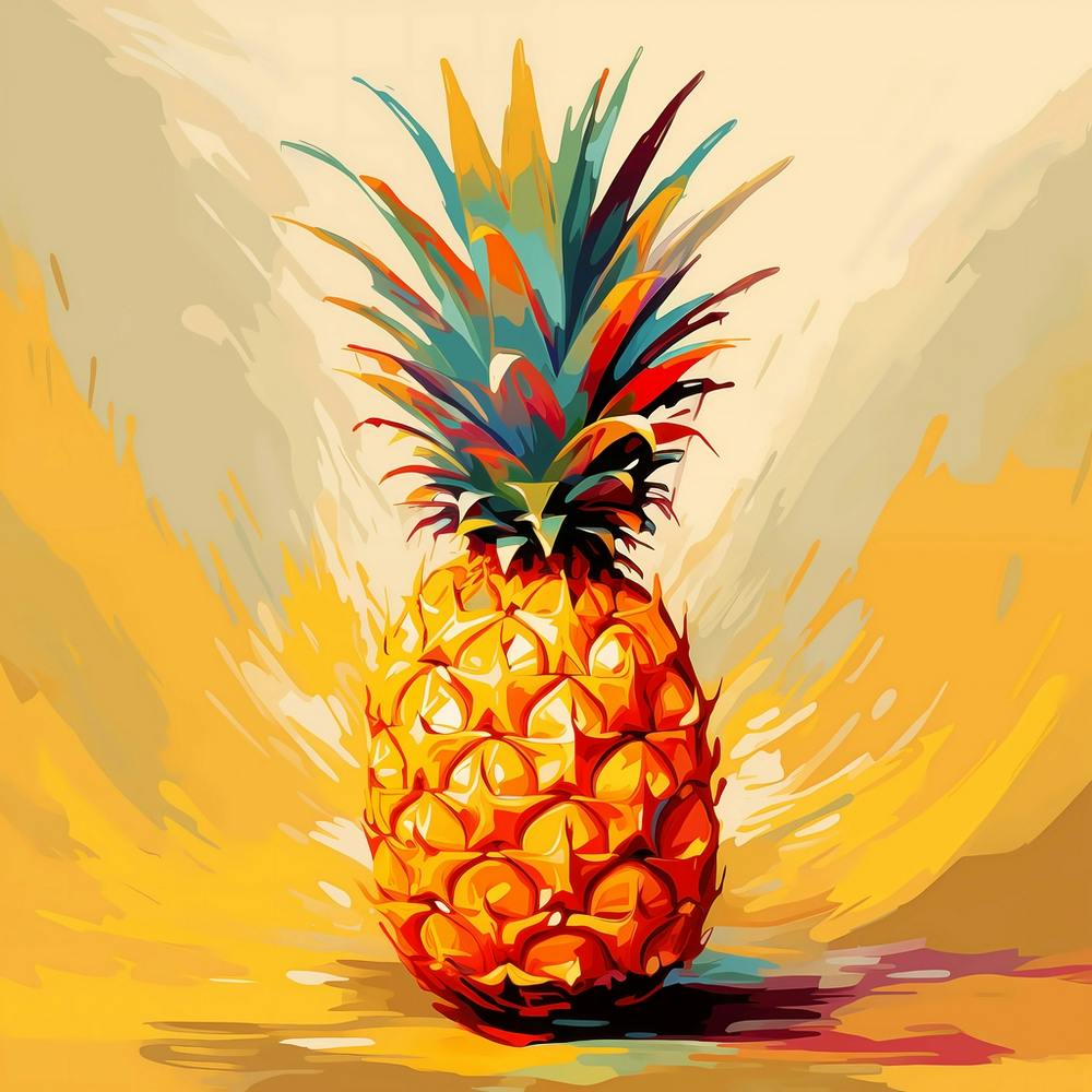 Abstract Illuminated Pineapple Sketch