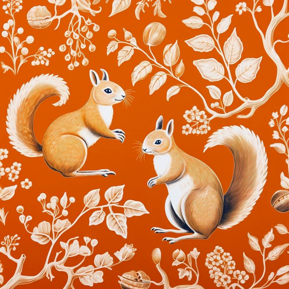 Fall Foliage Squirrel Square 3