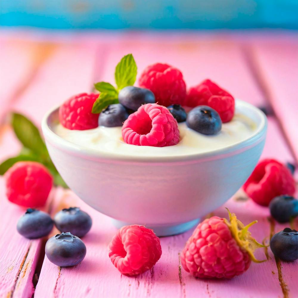 Yogurt With Berries And Mint