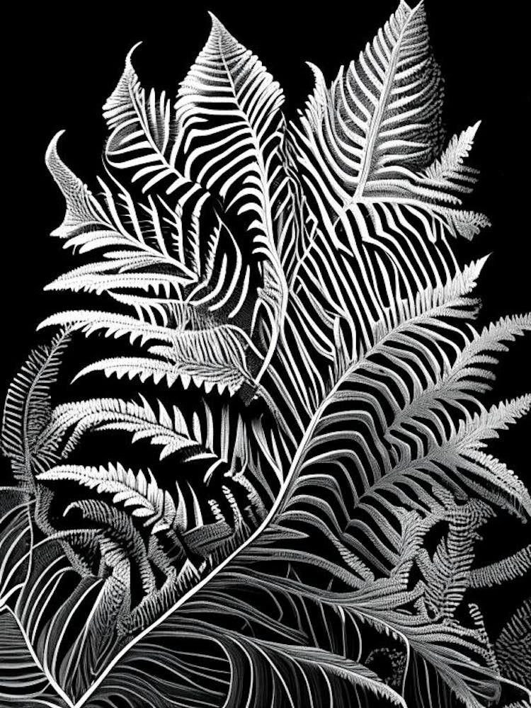 Scaly Cloak Fern Linocut