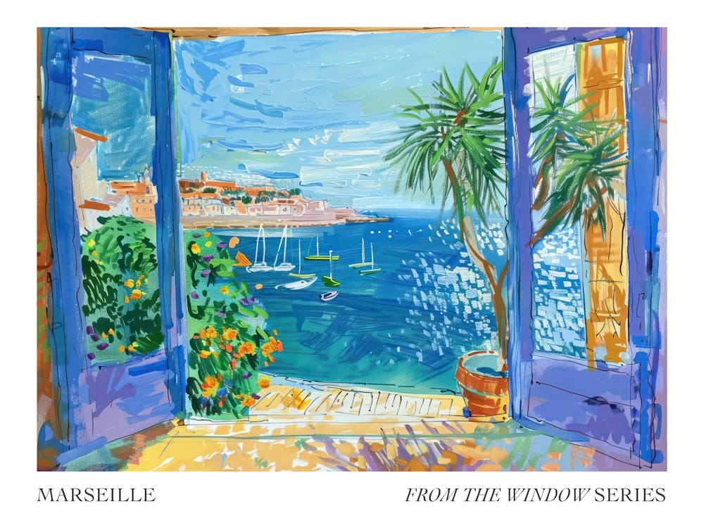 Marseille From The Window Series Poster Painting 3