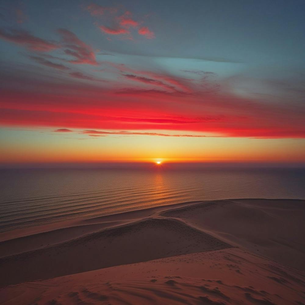 Sunset Over Sand Dunes 1