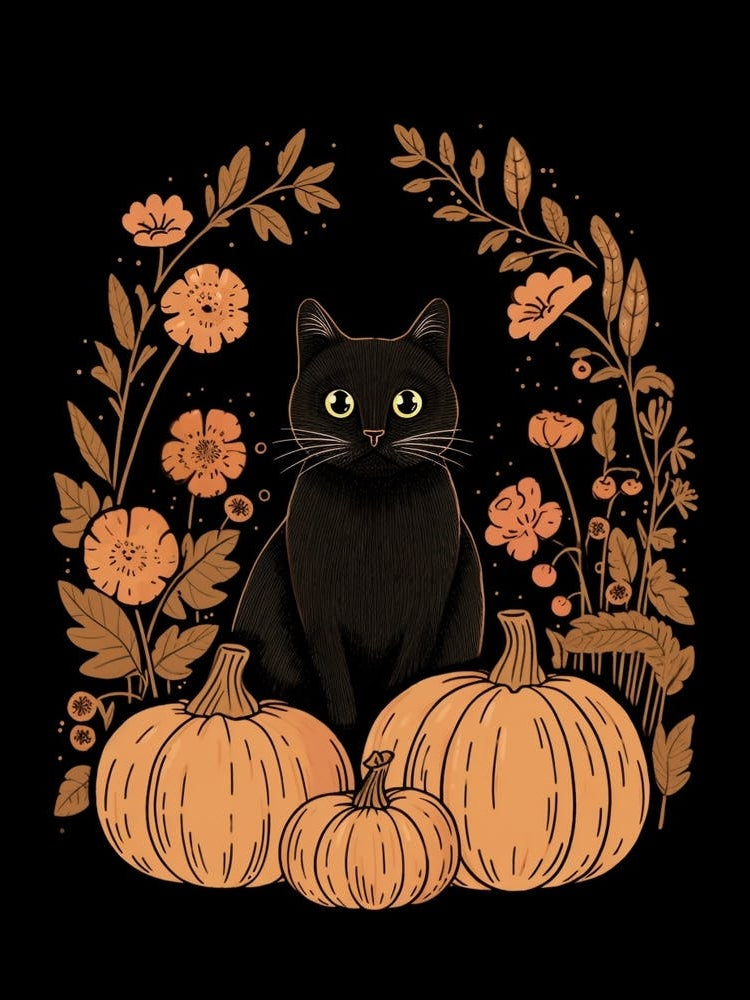 Cat With Pumpkins 5