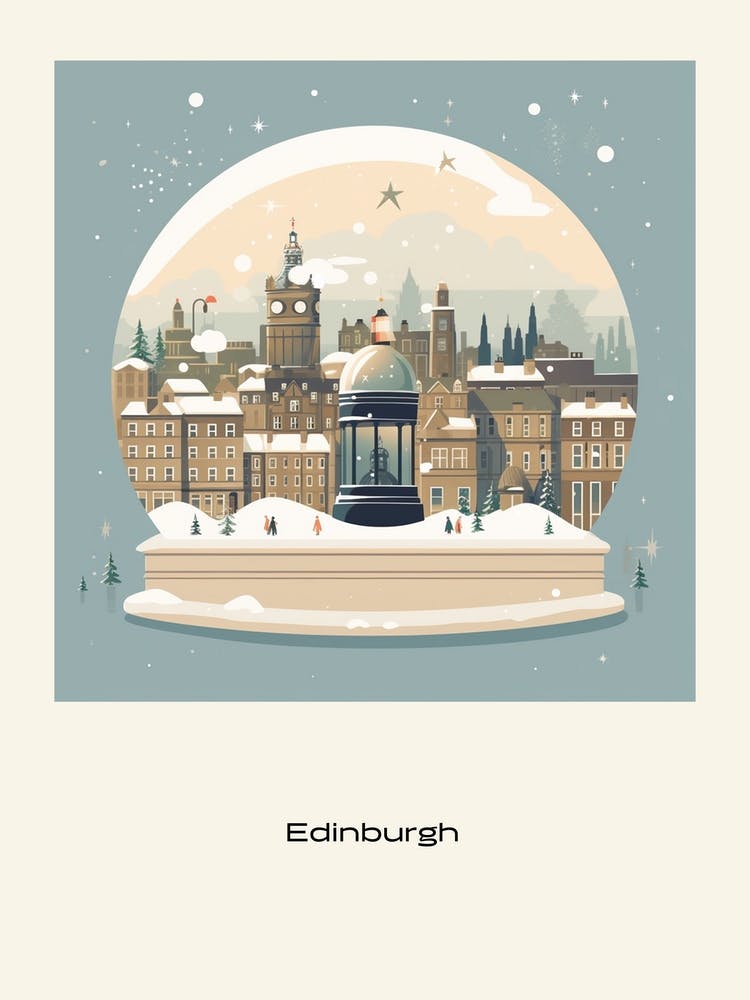 Edinburgh Scotland 5 Snowglobe Poster