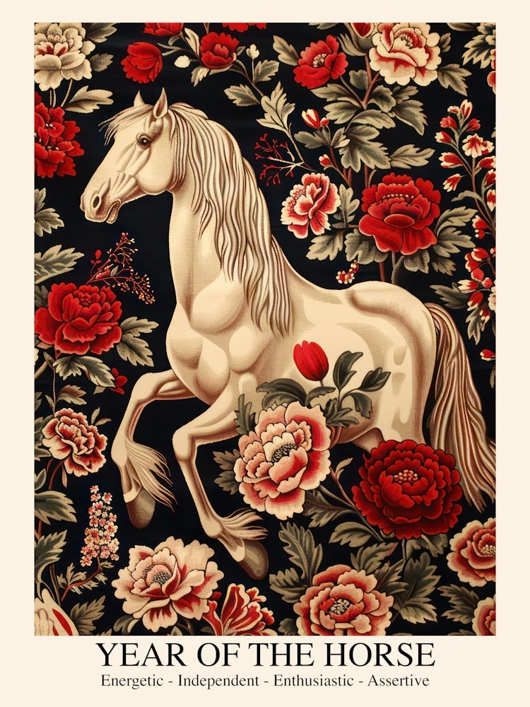 Chinese Lunar Year Of The Horse 2 William Morris Style