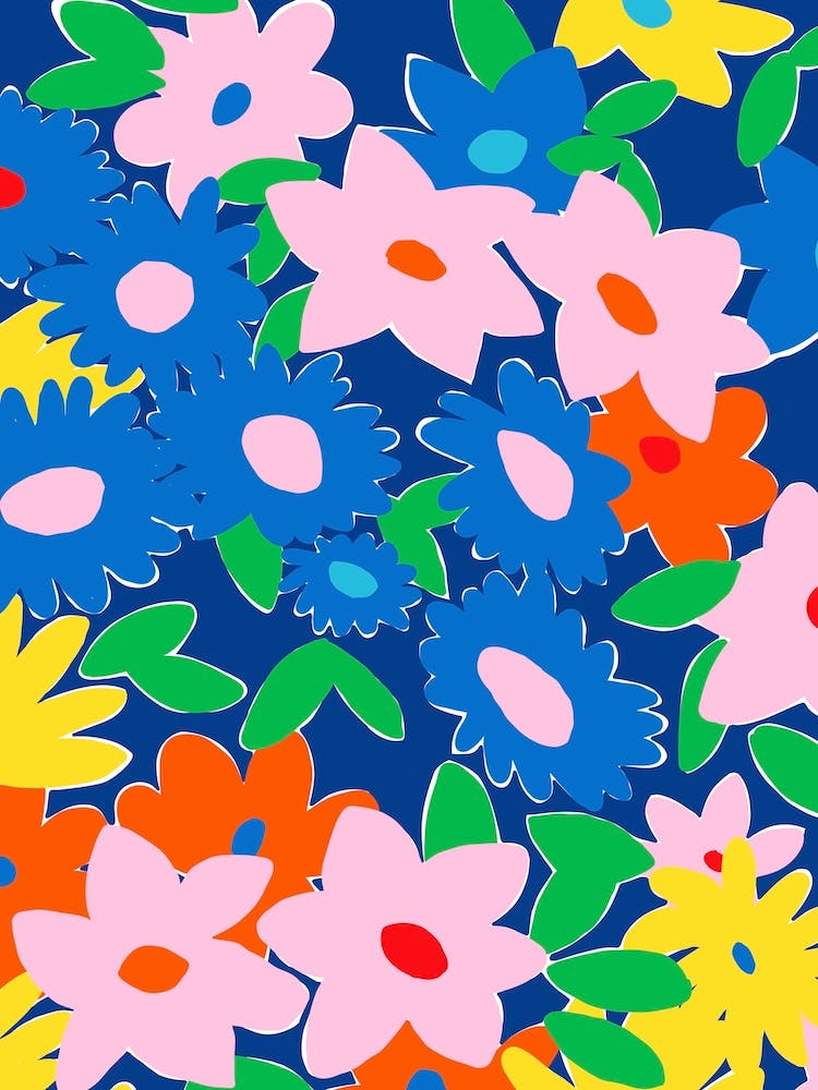 Collage Of Abstract Flowers