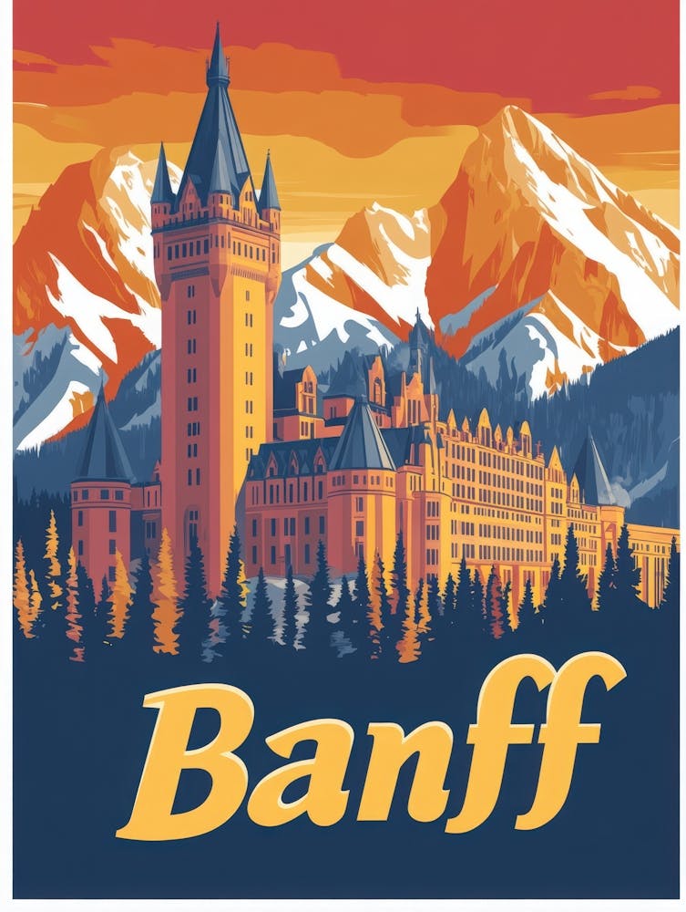 Aihrgdesign A Vintage Travel Poster Of Banff Featuring The Ic 67124c2f 3b68 452a 93c0 F535c4b7c12d 3