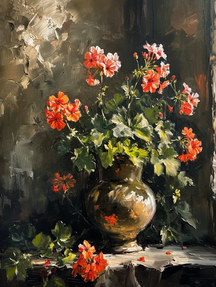 Baroque Floral Still Life Geranium 2