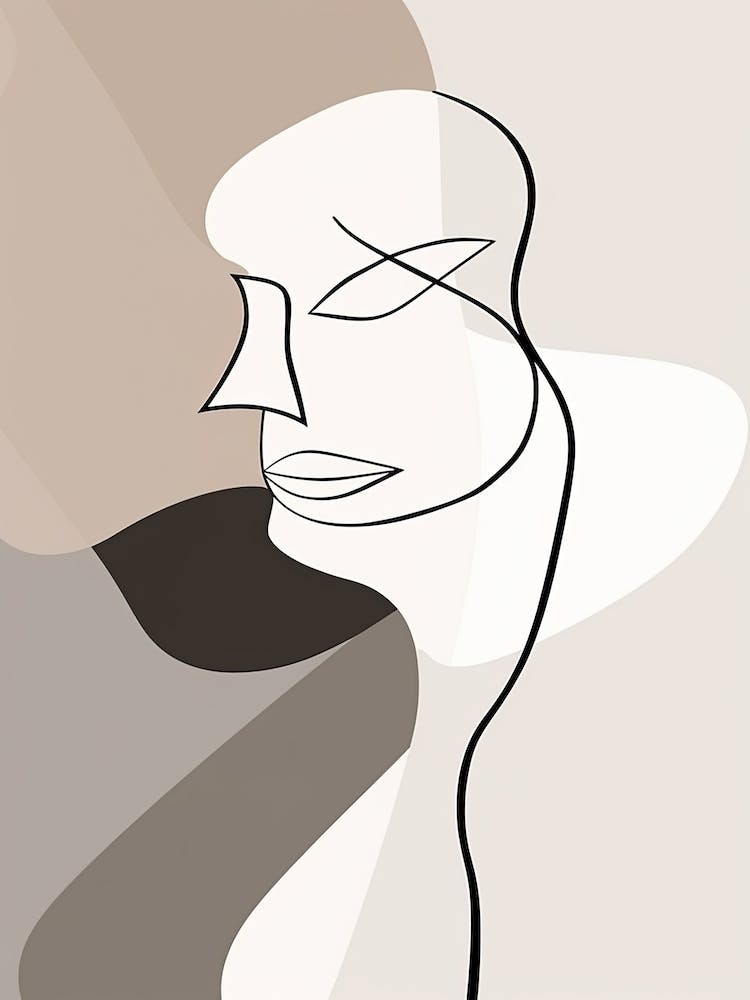 Face Line Art Abstract 1