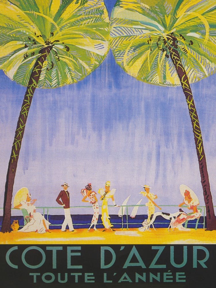French Riviera France Vintage Travel Poster