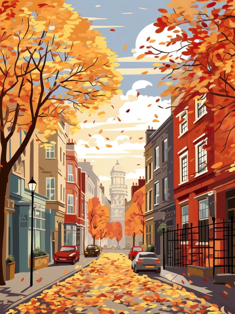 Dublin In Autumn Fall Travel Art 2