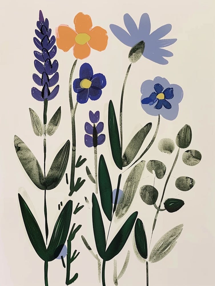 Painted Florals Lavender 1