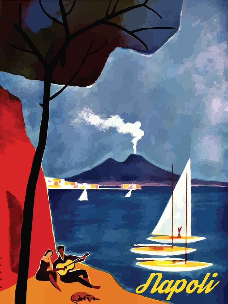 Romantic Scene in Naples, Italy