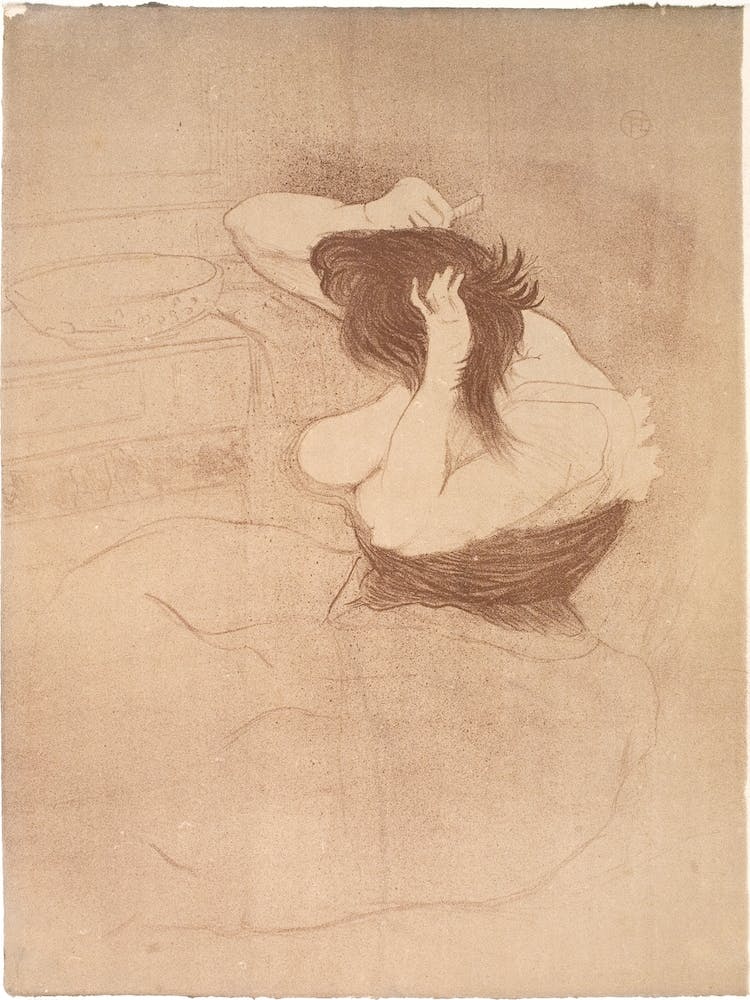 Femme Qui Se Peigne, La Coiffure, Henri de Toulouse-Lautrec