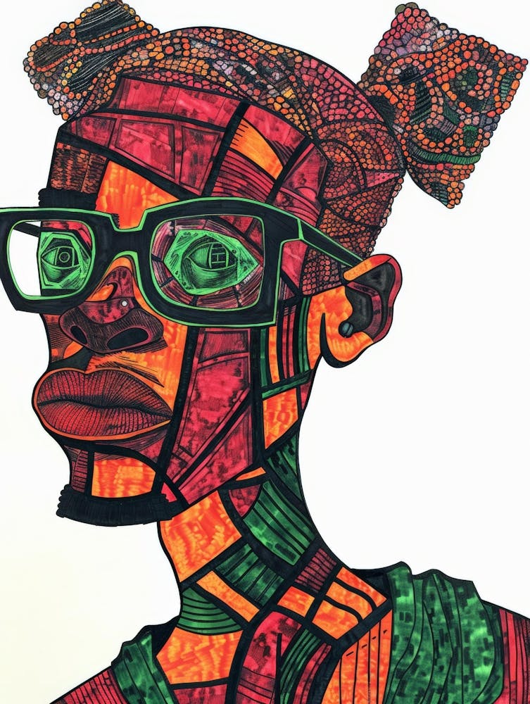 Afrikanische Frau Mit Brille 1