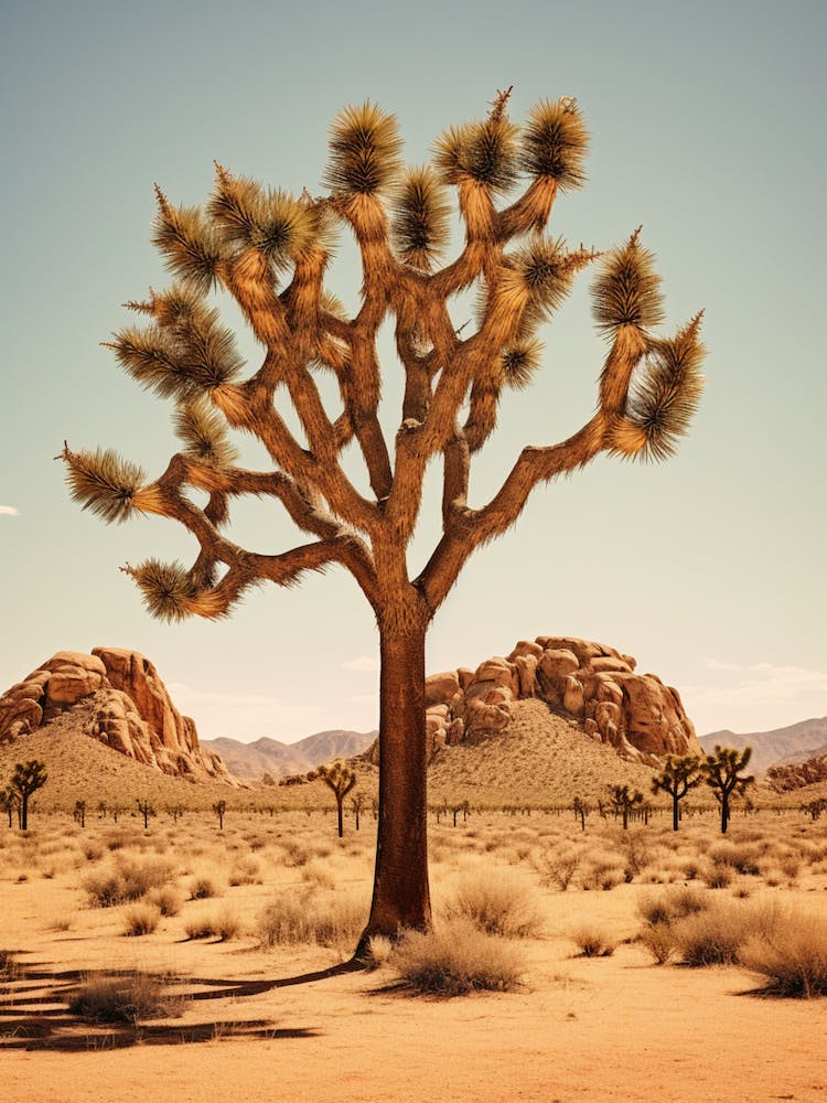 Photograph Of A Joshua Trees In Mojave Desert 1